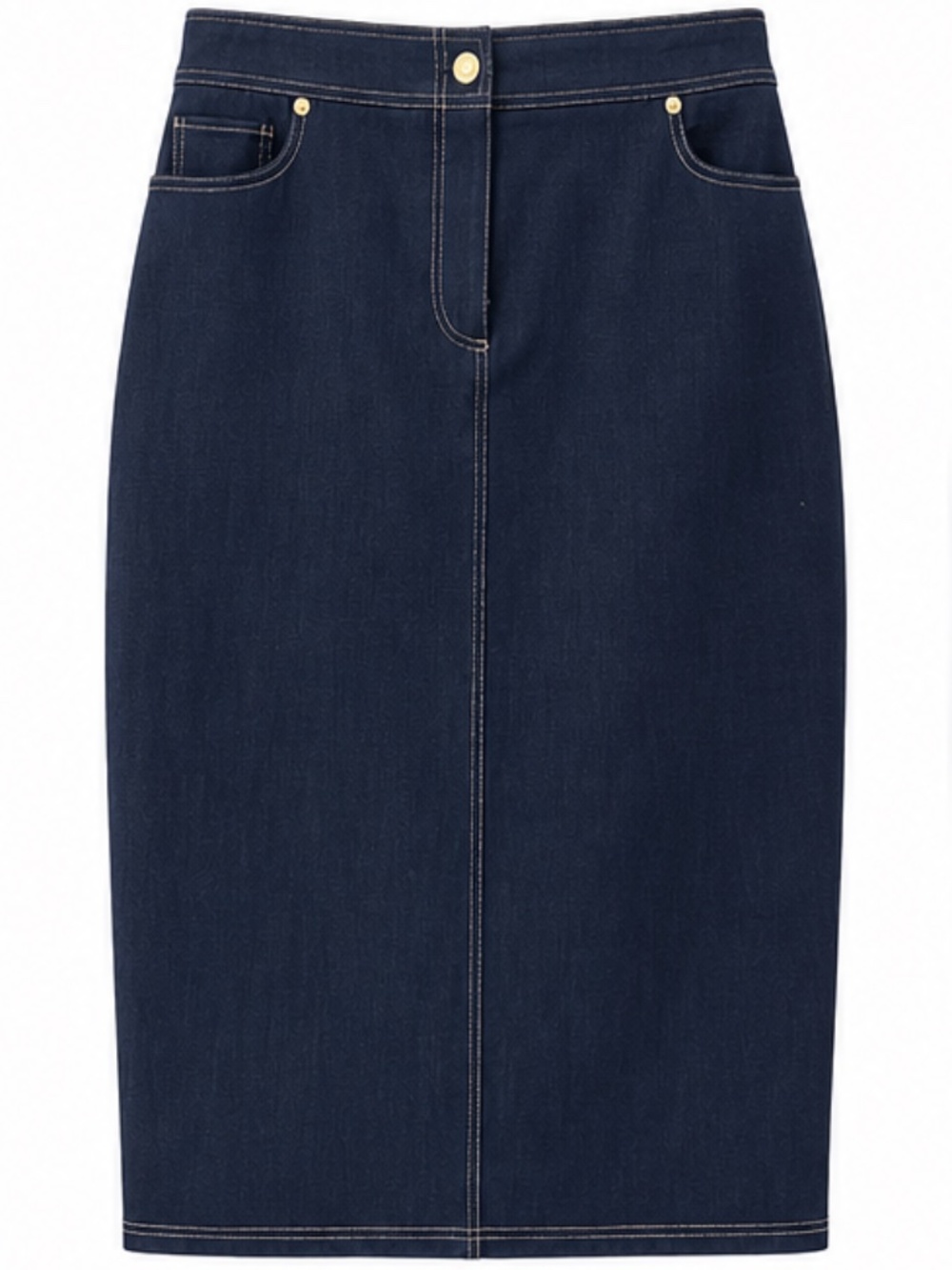 Elie Tahari Women's Size 14 Dark Wash Denim Pencil Midi Skirt Stretch